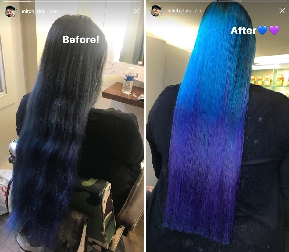 Mermaid Hair Blue Purple Ombre Mitch Zidu Danny Oh Salon Before After